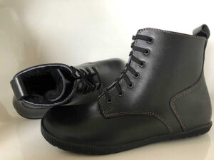 Barfußschuhe Winter Leder Schwarz